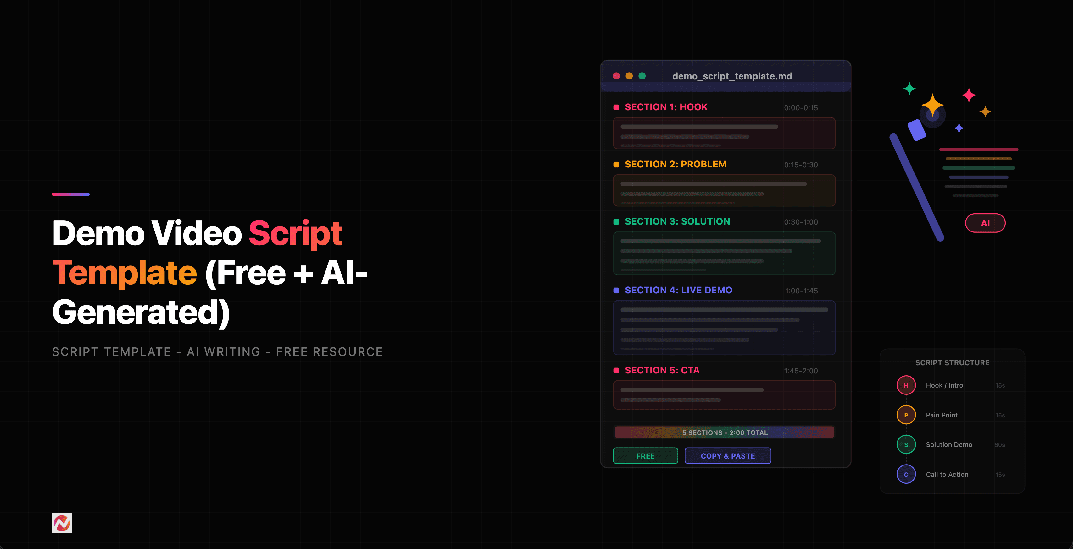 Demo Video Script Template (Free + AI-Generated)