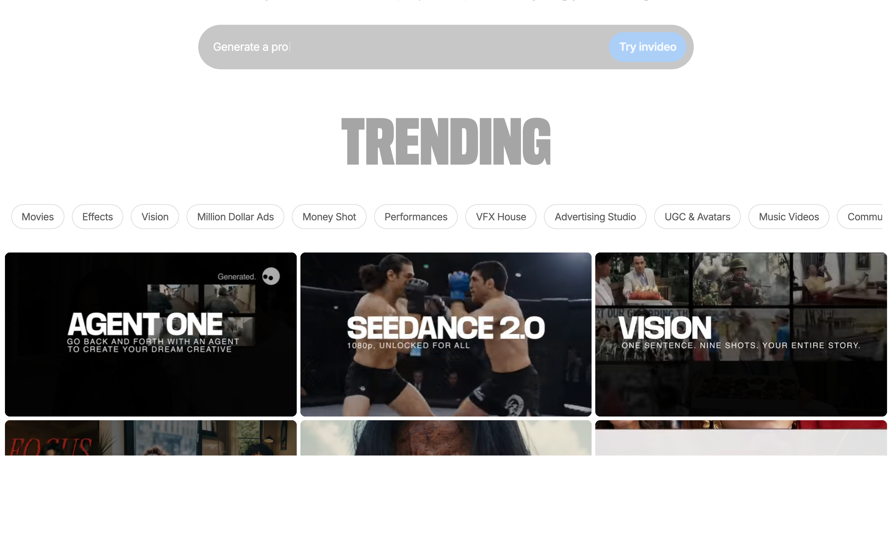 InVideo AI video generation platform screenshot