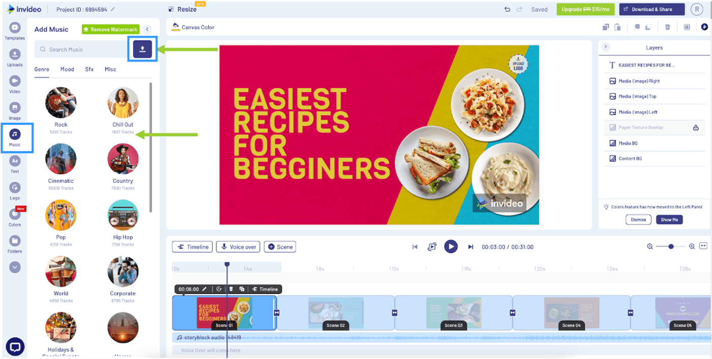 InVideo AI template-based video editor